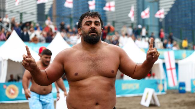 Ebanoidze Takes Up Beach Wrestling After Finding Fame as ‘Tedo Georgia’ in India