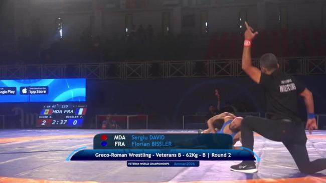 Sergiu DAVID (MDA) vs. Florian BISSLER (FRA) | VETERAN WORLD CHAMPIONSHIPS 2026 | B | Round 2 | GR 62Kg