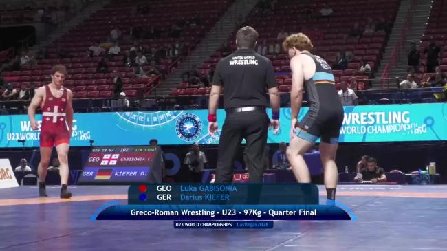 Luka GABISONIA (GEO) vs. Darius KIEFER (GER) | 2026 U23 World Championships | Quarter Final | GR 97Kg