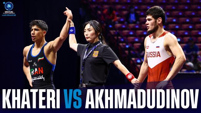 Eldar AKHMADUDINOV (RUS) vs. Ahora Farhad KHATERI (IRI) | 2026 U23 World Championships | Semi Final | FS 65Kg