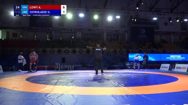 Andrew Harris LOWY (USA) vs. Giya CHYKHLADZE (UKR) | VETERAN WORLD CHAMPIONSHIPS 2026 | 1/2 Final | FS 88Kg