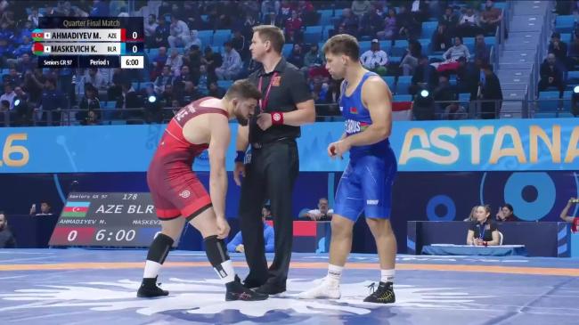 Murad AHMADIYEV (AZE) vs. Kiryl MASKEVICH (BLR) | 2026 Senior World Championships | Quarter Final | GR 97Kg