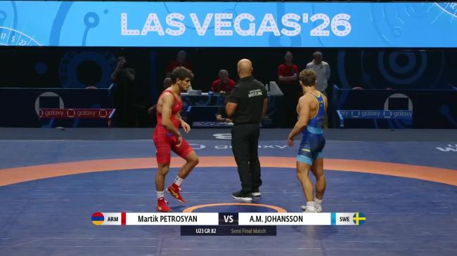Martik PETROSYAN (ARM) vs. Alexander Mikael JOHANSSON (SWE) | 2026 U23 World Championships | Semi Final | GR 82Kg