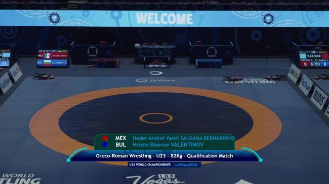 Heder Andrei Yamil SALDANA BERNARDINO (MEX) vs. Hristo Biserov VALENTINOV (BUL) | 2026 U23 World Championships | Qualification | GR 82Kg