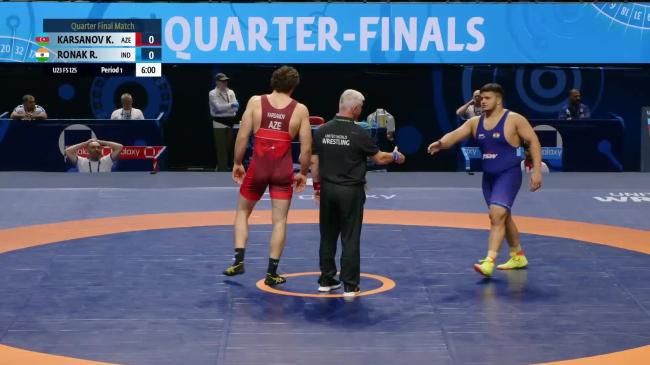 Khetag KARSANOV (AZE) vs. Ronak RONAK (IND) | 2026 U23 World Championships | Quarter Final | FS 125Kg