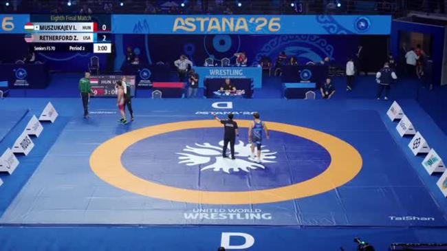 Iszmail MUSZUKAJEV (HUN) vs. Zain Allen RETHERFORD (USA) | 2026 Senior World Championships | Eighth Final | FS 70Kg