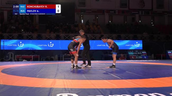 Ruslan KONCHUBAYEV (KAZ) vs. Aiaal PAVLOV (RUS) | VETERAN WORLD CHAMPIONSHIPS 2026 | Quarter Final | FS 70Kg