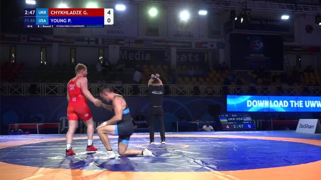 Giya CHYKHLADZE (UKR) vs. Philip Ryan YOUNG (USA) | VETERAN WORLD CHAMPIONSHIPS 2026 | B | Round 3 | FS 88Kg