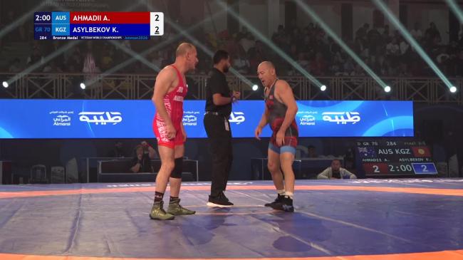 Ahmad AHMADII (AUS) vs. Kurmankul Azhybekovich ASYLBEKOV (KGZ) | VETERAN WORLD CHAMPIONSHIPS 2026 | Bronze Medal | GR 70Kg