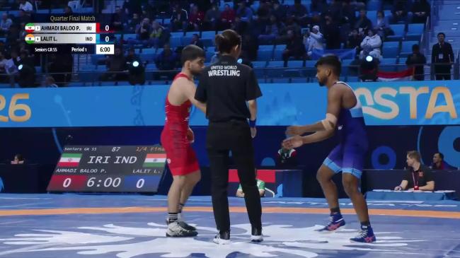 Payam Farzad AHMADI BALOOTAKI (IRI) vs. Lalit LALIT (IND) | 2026 Senior World Championships | Quarter Final | GR 55Kg