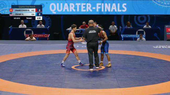 Barsbek ASANKOZHOEV (KGZ) vs. Kenneth Andrew CROSBY (USA) | 2026 U23 World Championships | Quarter Final | GR 55Kg