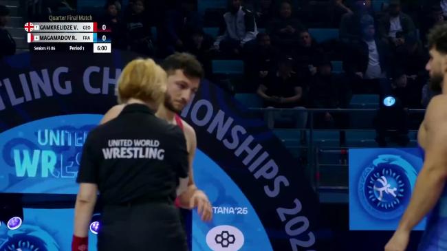 Vladimeri GAMKRELIDZE (GEO) vs. Rakhim MAGAMADOV (FRA) | 2026 Senior World Championships | Quarter Final | FS 86Kg