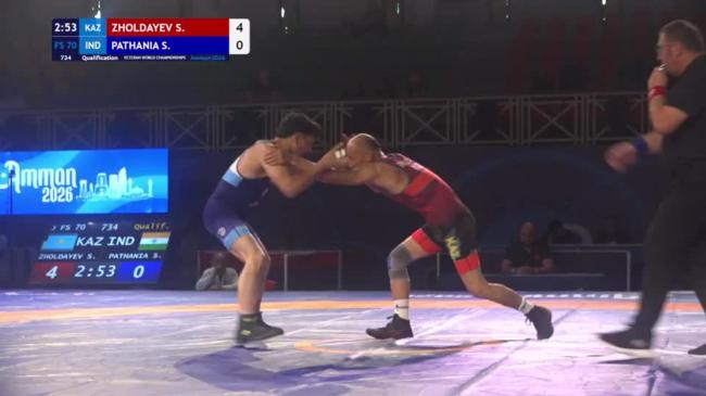 Sabyrzhan ZHOLDAYEV (KAZ) vs. Sagar Singh PATHANIA (IND) | VETERAN WORLD CHAMPIONSHIPS 2026 | Qualification | FS 70Kg