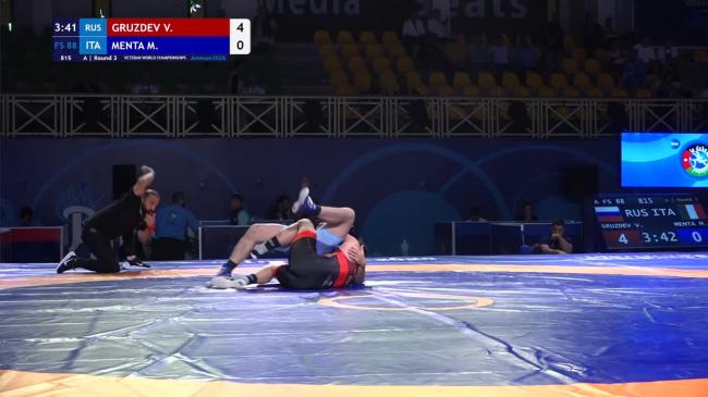 Valentin Olegovitch GRUZDEV (RUS) vs. Marco MENTA (ITA) | VETERAN WORLD CHAMPIONSHIPS 2026 | A | Round 3 | FS 88Kg