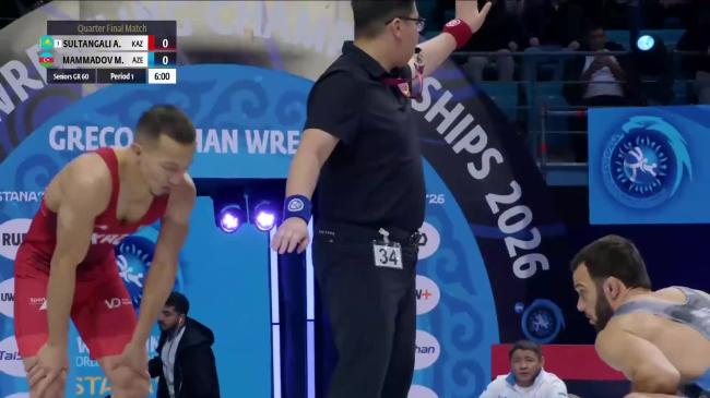 Aidos SULTANGALI (KAZ) vs. Murad MAMMADOV (AZE) | 2026 Senior World Championships | Quarter Final | GR 60Kg