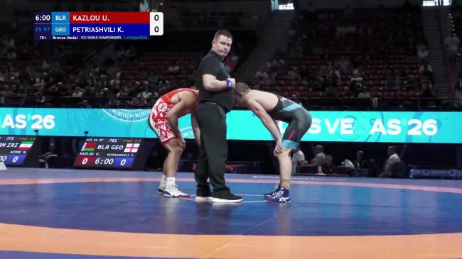Uladzislau KAZLOU (BLR) vs. Konstantine PETRIASHVILI (GEO) | 2026 U23 World Championships | Bronze Medal | FS 97Kg