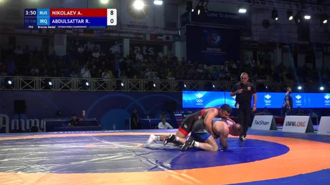 Aleksei NIKOLAEV (RUS) vs. Raed Yahya Abdulsattar ABDULSATTAR (IRQ) | VETERAN WORLD CHAMPIONSHIPS 2026 | Bronze Medal | FS 130Kg