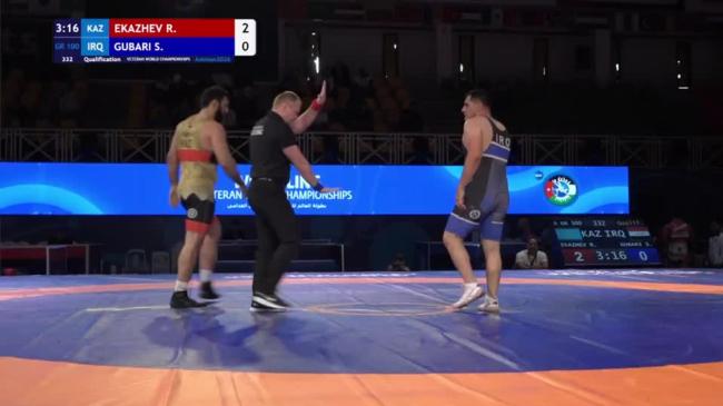 Rustam EKAZHEV (KAZ) vs. Sanoor Azad Abdulrahman GUBARI (IRQ) | VETERAN WORLD CHAMPIONSHIPS 2026 | Qualification | GR 100Kg