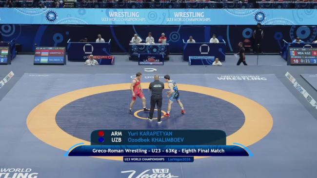Yuri KARAPETYAN (ARM) vs. Ozodbek KHALIMBOEV (UZB) | 2026 U23 World Championships | Eighth Final | GR 63Kg