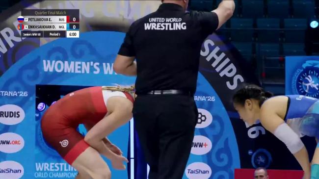 Elizaveta PETLIAKOVA (RUS) vs. Delgermaa ENKHSAIKHAN (MGL) | 2026 Senior World Championships | Quarter Final | WW 68Kg