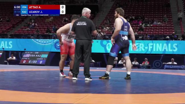 Aden Ikaika Hammar ATTAO (USA) vs. Jokhar UZAROV (KAZ) | 2026 U23 World Championships | Quarter Final | GR 130Kg