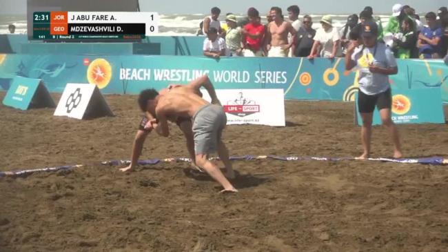 Adam Wajeeh J ABU FARE (JOR) vs. Davit MDZEVASHVILI (GEO) | U17 BEACH WRESTLING WORLD CHAMPIONSHIPS 2026 | B | Round 2 | MEN'S BW 60Kg