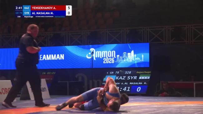 Aibek YENSEKHANOV (KAZ) vs. Mohammad Monir AL MASALMA (SYR) | VETERAN WORLD CHAMPIONSHIPS 2026 | Repechage | GR 78Kg