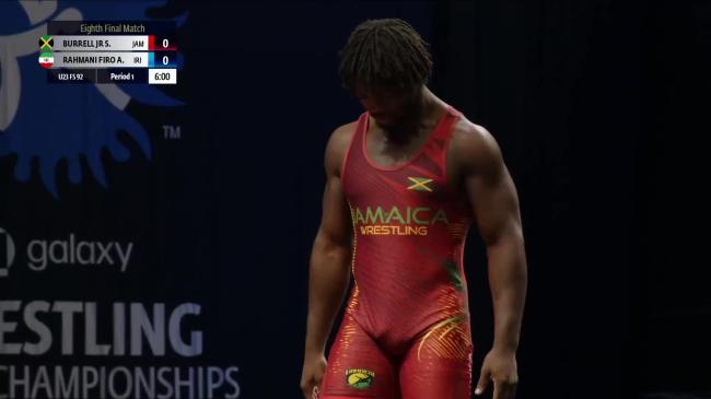 Steven Caldwell BURRELL JR (JAM) vs. Abolfazl Yaser RAHMANI FIROUZJAEI (IRI) | 2026 U23 World Championships | Eighth Final | FS 92Kg