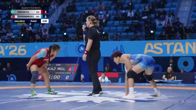 Beibit SEIDUALY (KAZ) vs. Enkhjin TUVSHINJARGAL (MGL) | 2026 Senior World Championships | Quarter Final | WW 65Kg