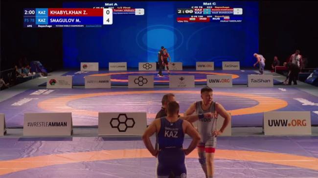 Zhanibek KHABYLKHAN (KAZ) vs. Madi SMAGULOV (KAZ) | VETERAN WORLD CHAMPIONSHIPS 2026 | Repechage | FS 78Kg