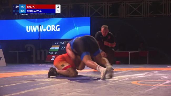 Vijay PAL (IND) vs. Aleksei NIKOLAEV (RUS) | VETERAN WORLD CHAMPIONSHIPS 2026 | Repechage | FS 130Kg
