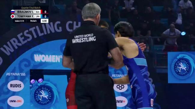 Ibragim Sharaputtinovich IBRAGIMOV (RUS) vs. Yuma TOMIYAMA (JPN) | 2026 Senior World Championships | Quarter Final | FS 70Kg