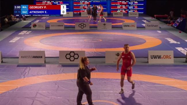 Petar Georgiev GEORGIEV (BUL) vs. Einar AITKESHOV (KAZ) | VETERAN WORLD CHAMPIONSHIPS 2026 | A | Round 1 | GR 70Kg