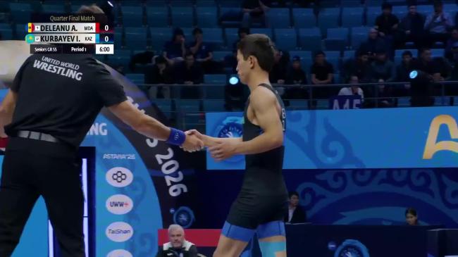 Artiom DELEANU (MDA) vs. Iskhar KURBAYEV (KAZ) | 2026 Senior World Championships | Quarter Final | GR 55Kg
