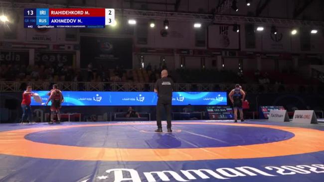Mohammad Farajollah RIAHIDEHKORDI (IRI) vs. Natig AKHMEDOV (RUS) | VETERAN WORLD CHAMPIONSHIPS 2026 | Qualification | GR 100Kg