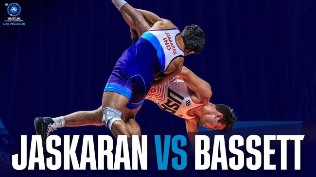 Singh JASKARAN 🇮🇳 shocks the wrestling world. Down goes Bo BASSETT (USA)