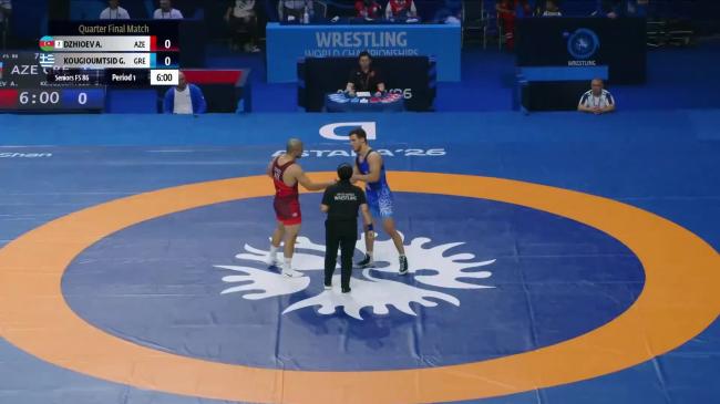 Arsenii DZHIOEV (AZE) vs. Georgios KOUGIOUMTSIDIS (GRE) | 2026 Senior World Championships | Quarter Final | FS 86Kg
