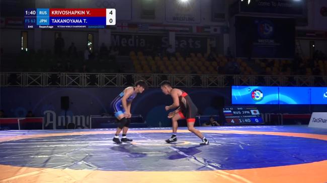Viacheslav KRIVOSHAPKIN (RUS) vs. Tsubasa TAKANOYAMA (JPN) | VETERAN WORLD CHAMPIONSHIPS 2026 | Repechage | FS 62Kg